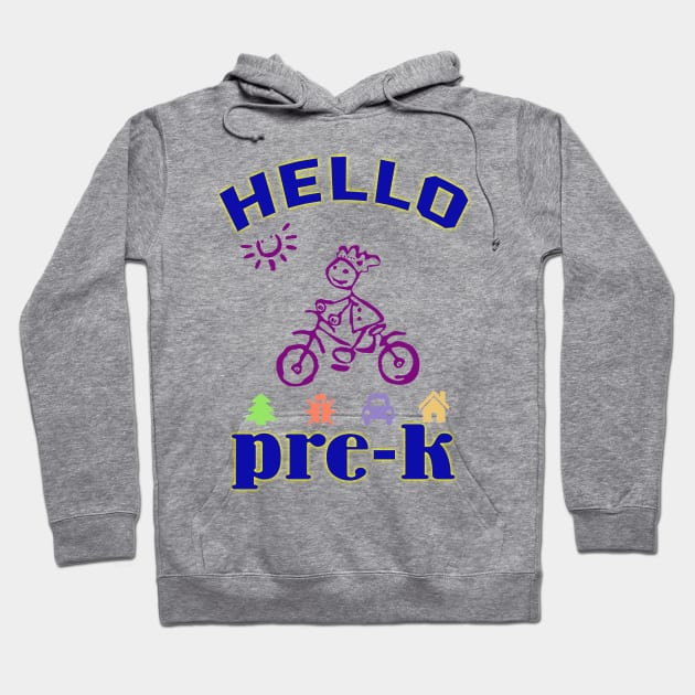 Hello Pre-K, Kindergarten Welcome Design Hoodie by YeaLove